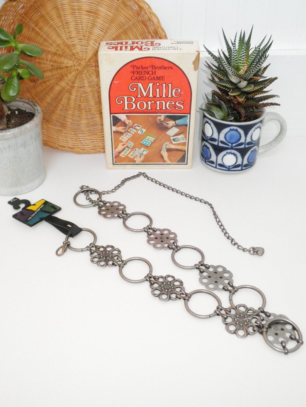 Vintage Y2K New No Boundaries Metal Floral Ring Belt 2000s NoBo Lizzy McGuire